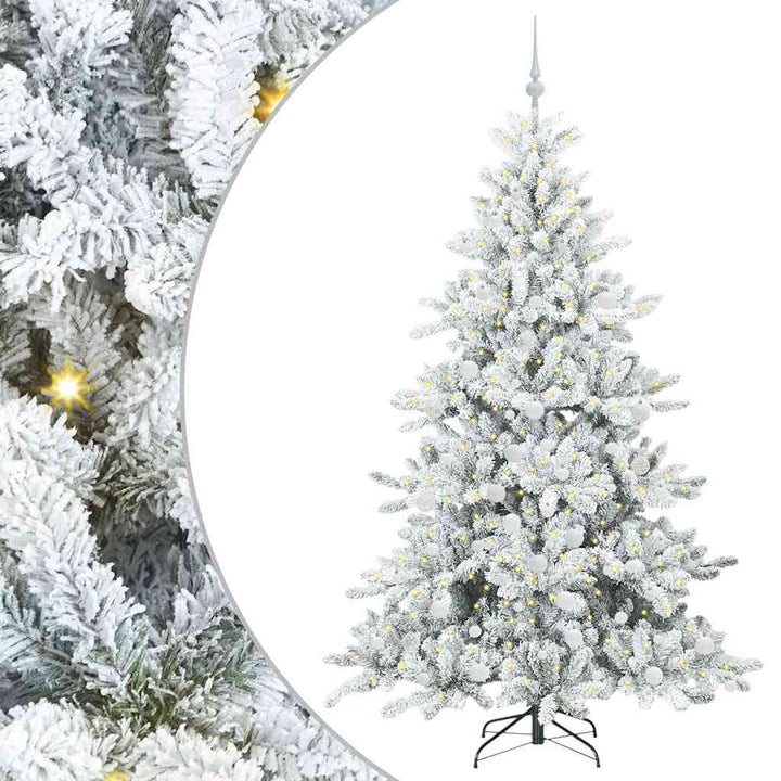 Kunstigt Hinged Juletræ med 300 LED'er med stativ 180 cm PVC