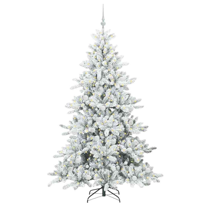 Kunstigt Hinged Juletræ med 300 LED'er med stativ 180 cm PVC