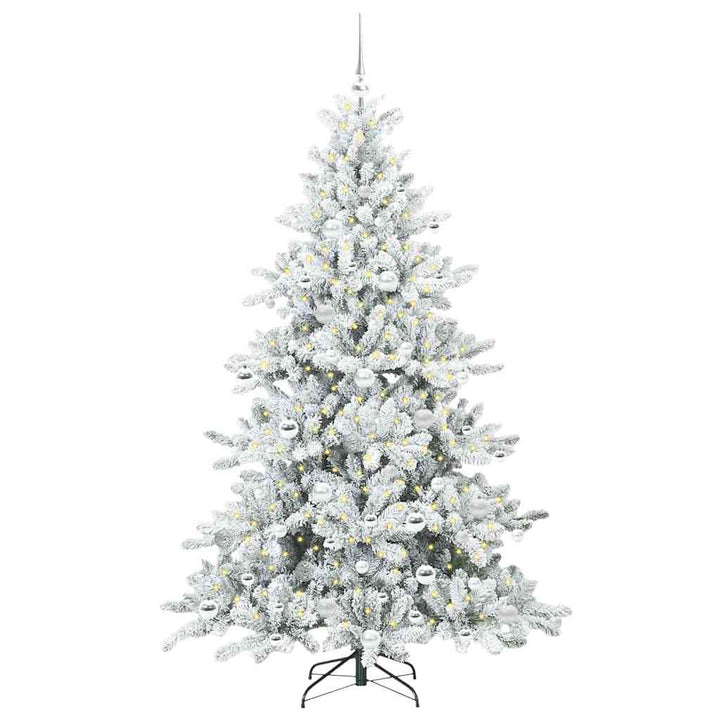 Kunstigt Hinged Juletræ med 300 LED'er med stativ 180 cm PVC