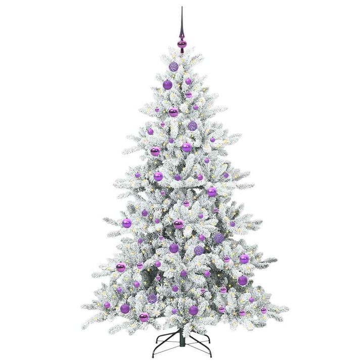 Kunstigt Hinged Juletræ med 300 LED'er med stativ 180 cm PVC