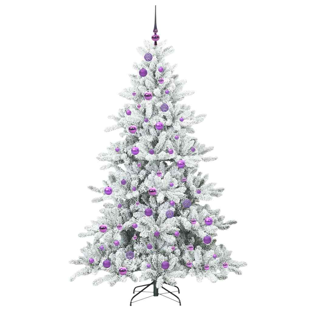 Kunstigt Hinged Juletræ med 300 LED'er med stativ 180 cm PVC