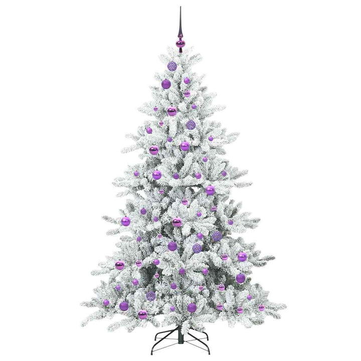Kunstigt Hinged Juletræ med 300 LED'er med stativ 180 cm PVC