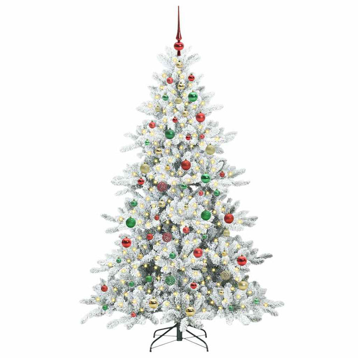 Kunstigt Hinged Juletræ med 300 LED'er med stativ 180 cm PVC
