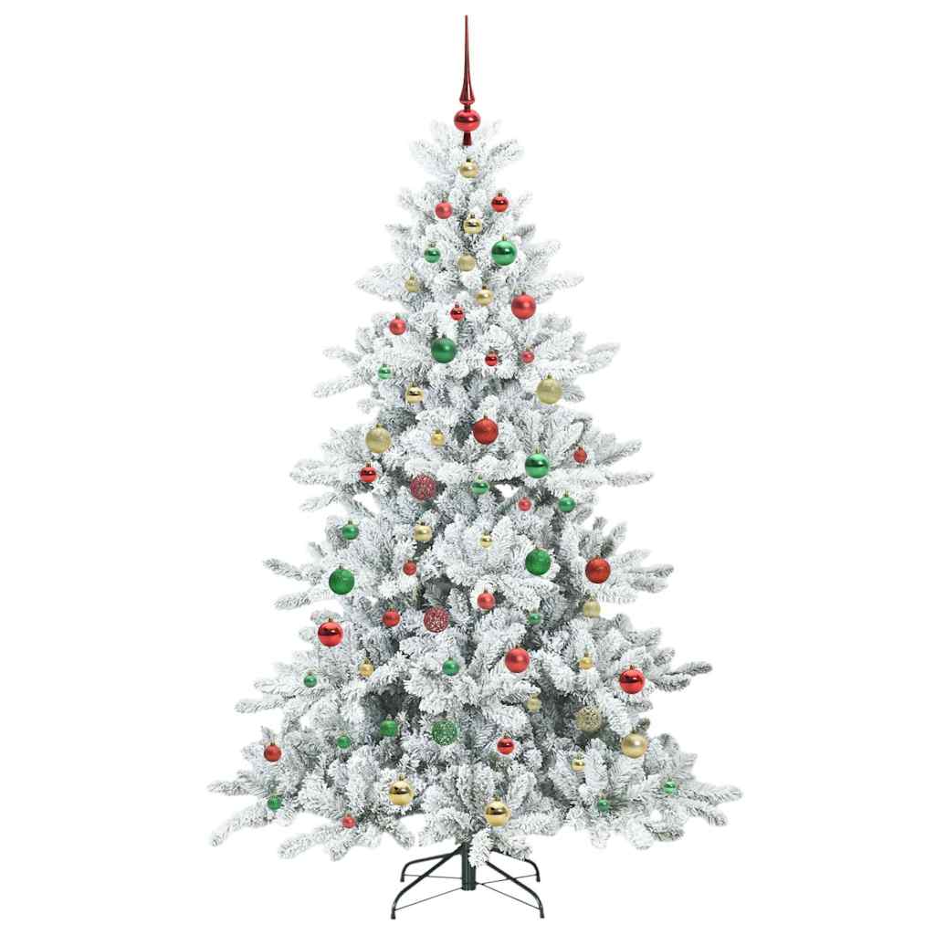 Kunstigt Hinged Juletræ med 300 LED'er med stativ 180 cm PVC