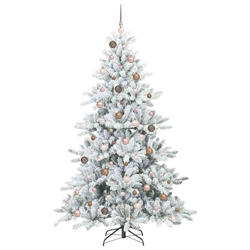 Kunstigt Hinged Juletræ med 300 LED'er med stativ 210 cm PVC