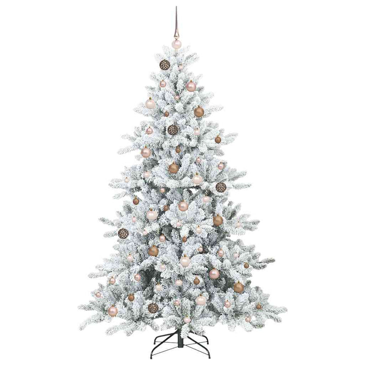 Kunstigt Hinged Juletræ med 300 LED'er med stativ 210 cm PVC