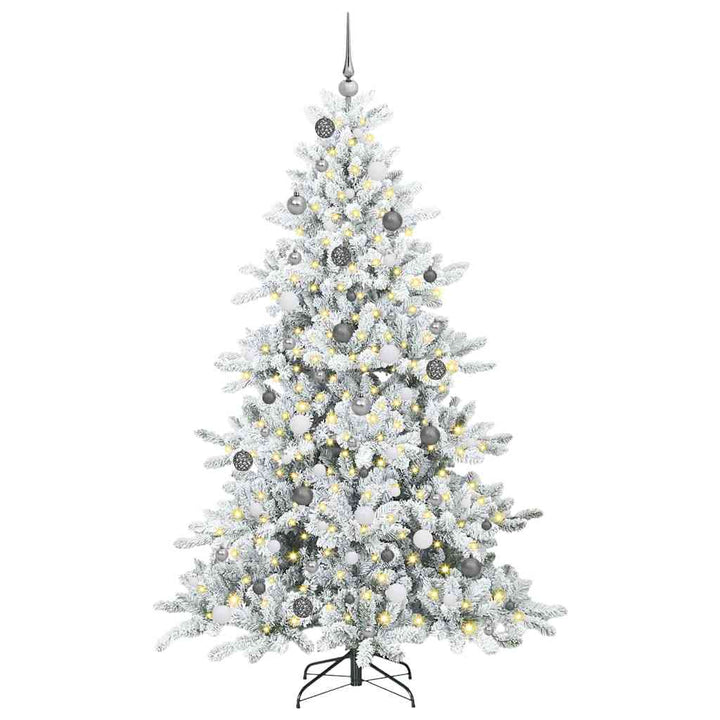 Kunstigt Hinged Juletræ med 300 LED'er med stativ 210 cm PVC