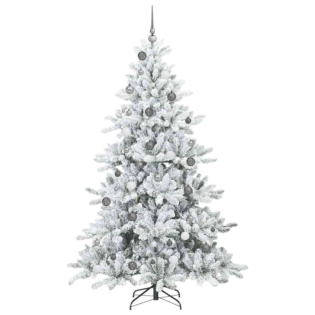 Kunstigt Hinged Juletræ med 300 LED'er med stativ 210 cm PVC