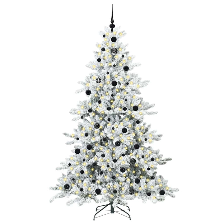 Kunstigt Hinged Juletræ med 300 LED'er med stativ 210 cm PVC