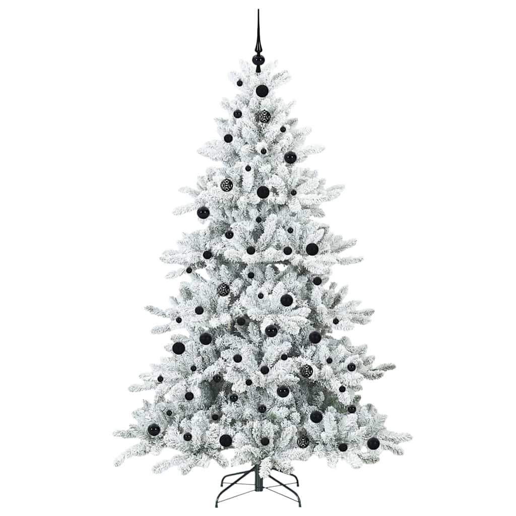 Kunstigt Hinged Juletræ med 300 LED'er med stativ 210 cm PVC