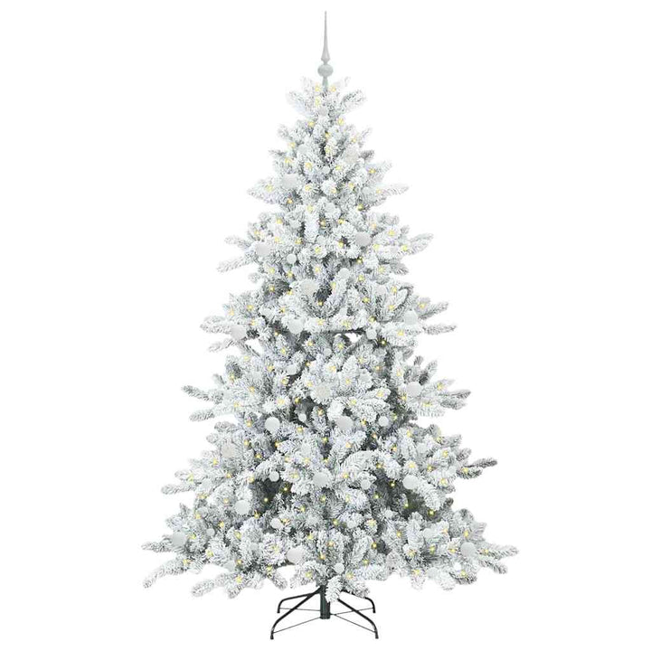 Kunstigt Hinged Juletræ med 300 LED'er med stativ 210 cm PVC