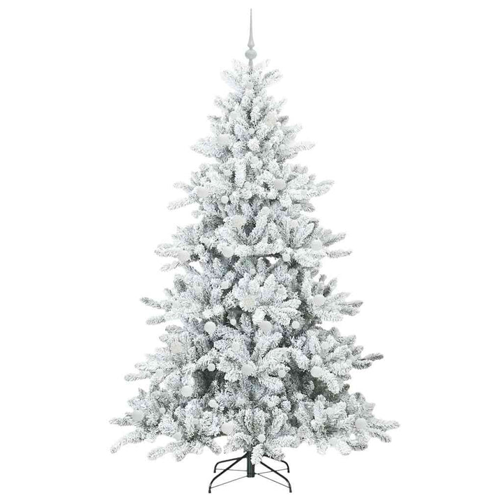 Kunstigt Hinged Juletræ med 300 LED'er med stativ 210 cm PVC