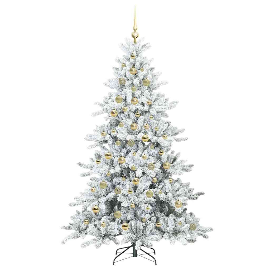 Kunstigt Hinged Juletræ med 300 LED'er med stativ 210 cm PVC