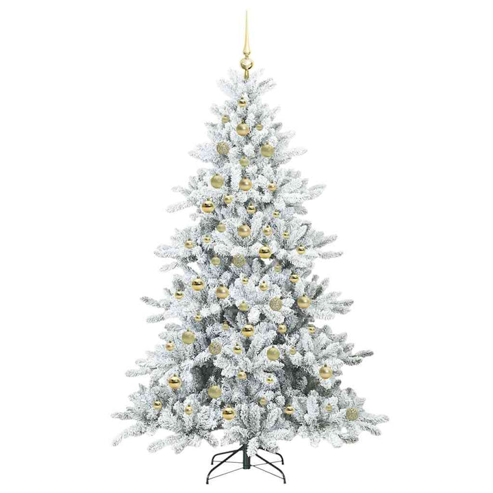 Kunstigt Hinged Juletræ med 300 LED'er med stativ 210 cm PVC