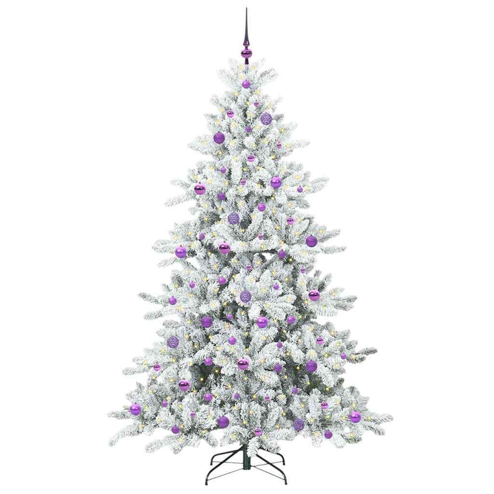 Kunstigt Hinged Juletræ med 300 LED'er med stativ 210 cm PVC