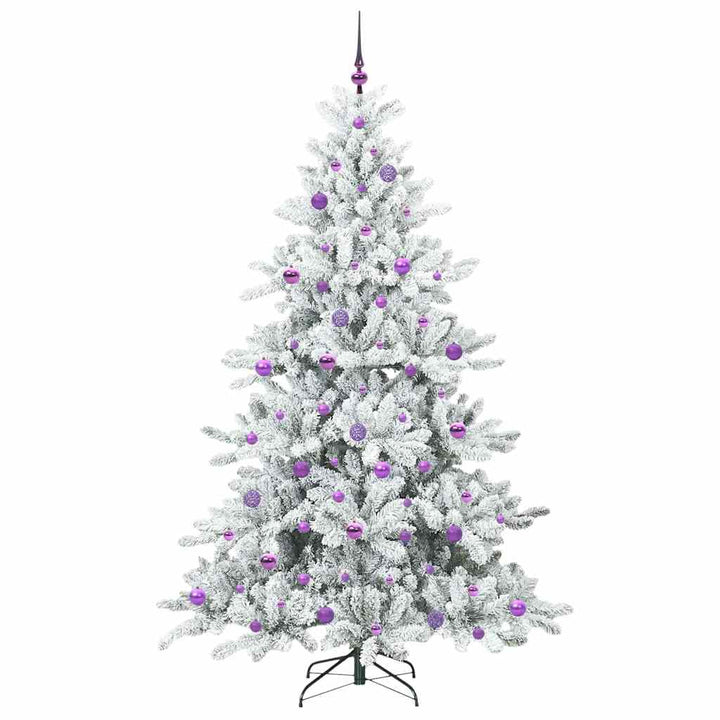 Kunstigt Hinged Juletræ med 300 LED'er med stativ 210 cm PVC