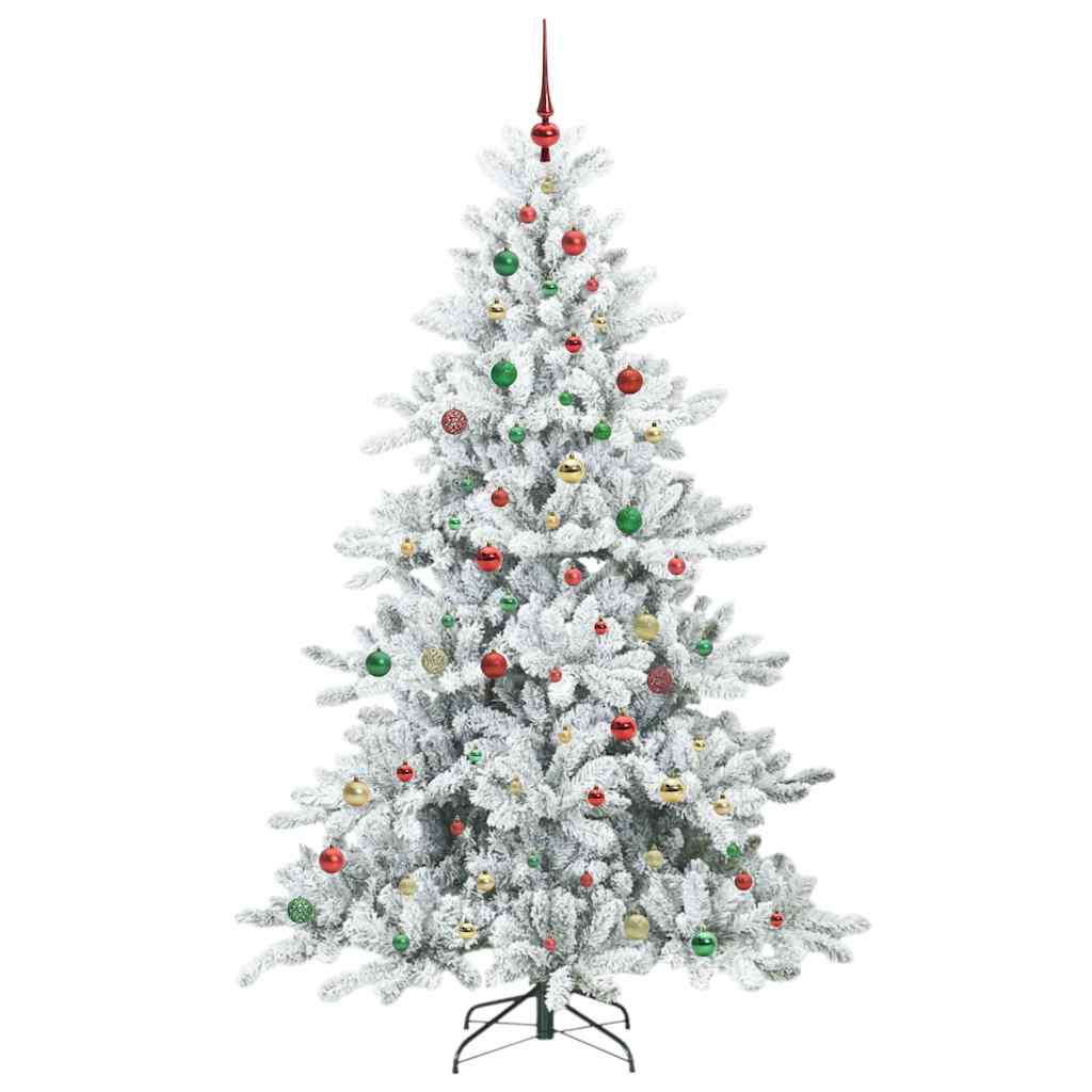 Kunstigt Hinged Juletræ med 300 LED'er med stativ 210 cm PVC