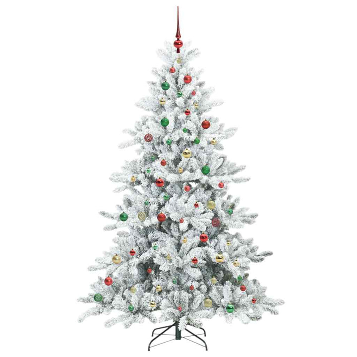 Kunstigt Hinged Juletræ med 300 LED'er med stativ 210 cm PVC