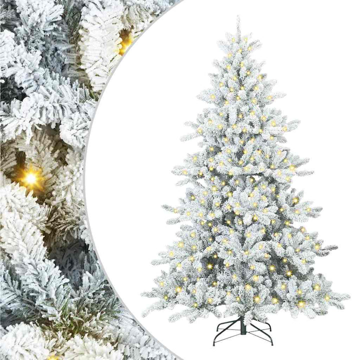 Kunstigt Hinged Juletræ med 300 LED'er med stativ 240 cm PVC