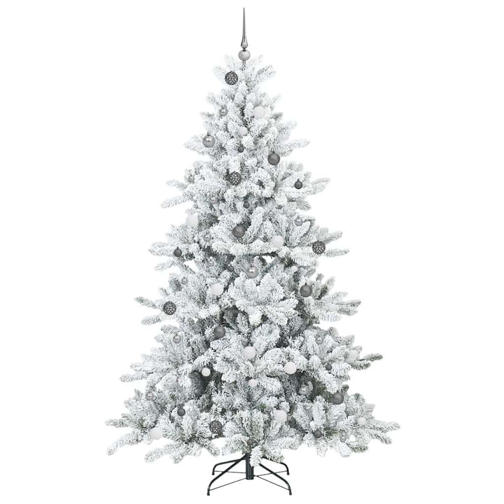 Kunstigt Hinged Juletræ med 300 LED'er med stativ 240 cm PVC