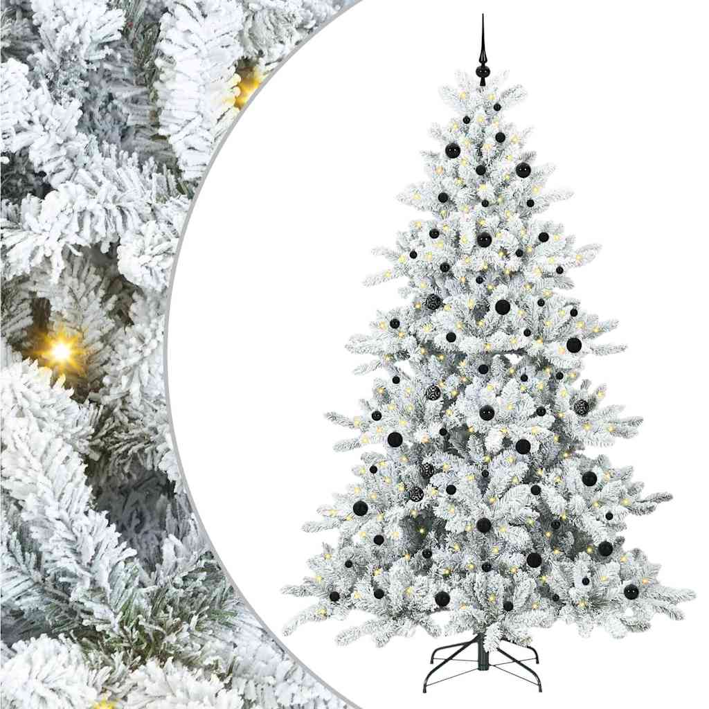 Kunstigt Hinged Juletræ med 300 LED'er med stativ 240 cm PVC