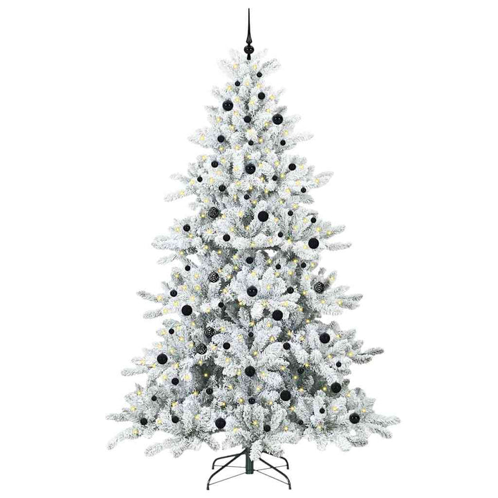 Kunstigt Hinged Juletræ med 300 LED'er med stativ 240 cm PVC