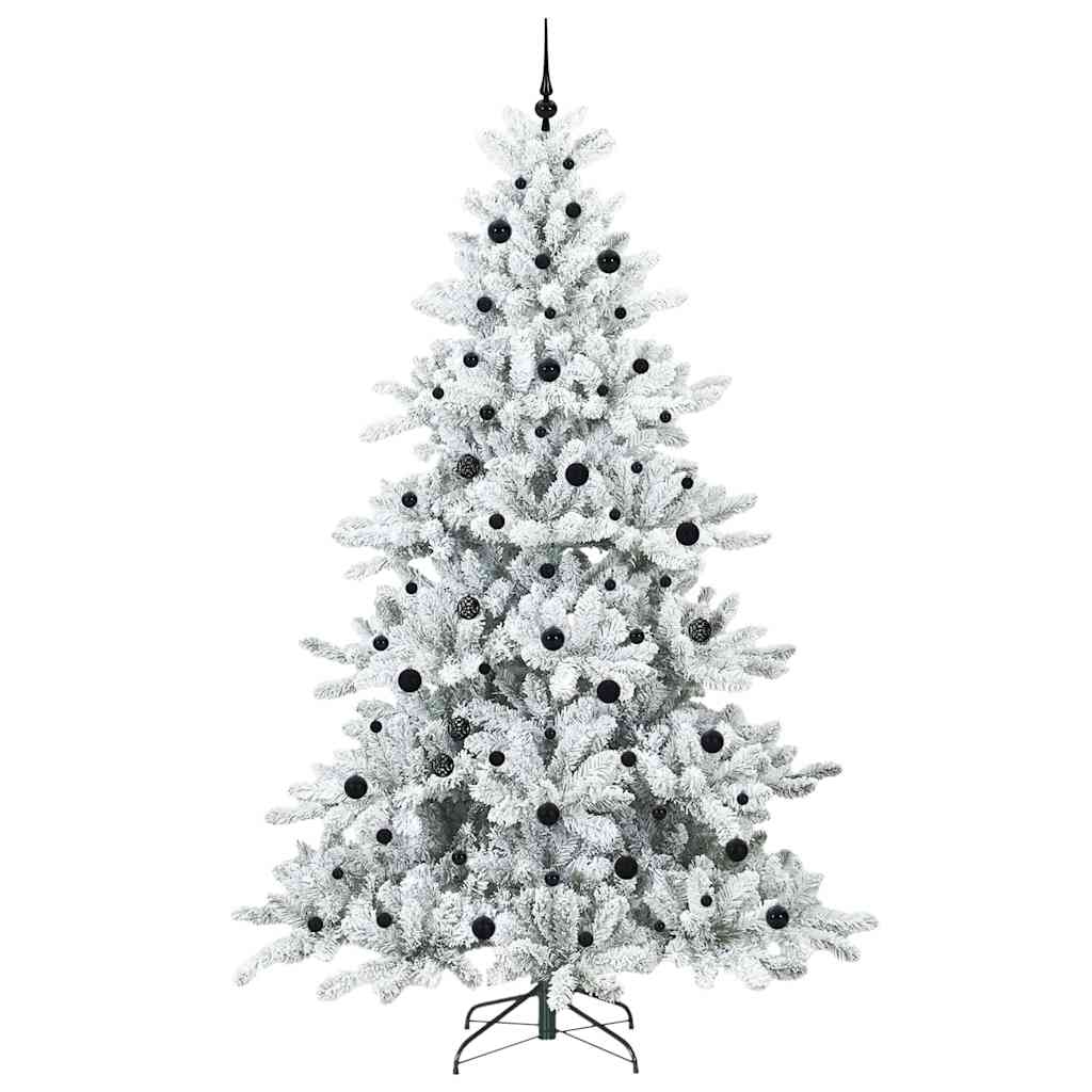 Kunstigt Hinged Juletræ med 300 LED'er med stativ 240 cm PVC
