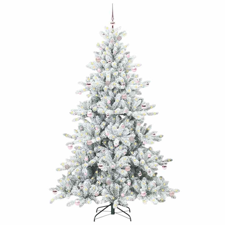 Kunstigt Hinged Juletræ med 300 LED'er med stativ 240 cm PVC