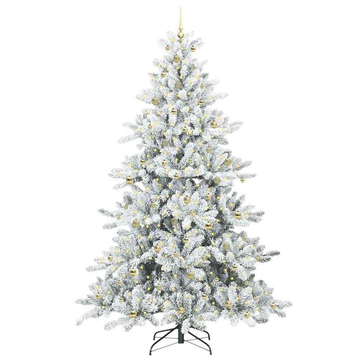 Kunstigt Hinged Juletræ med 300 LED'er med stativ 240 cm PVC