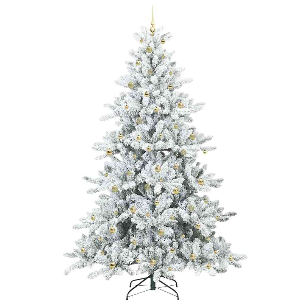 Kunstigt Hinged Juletræ med 300 LED'er med stativ 240 cm PVC