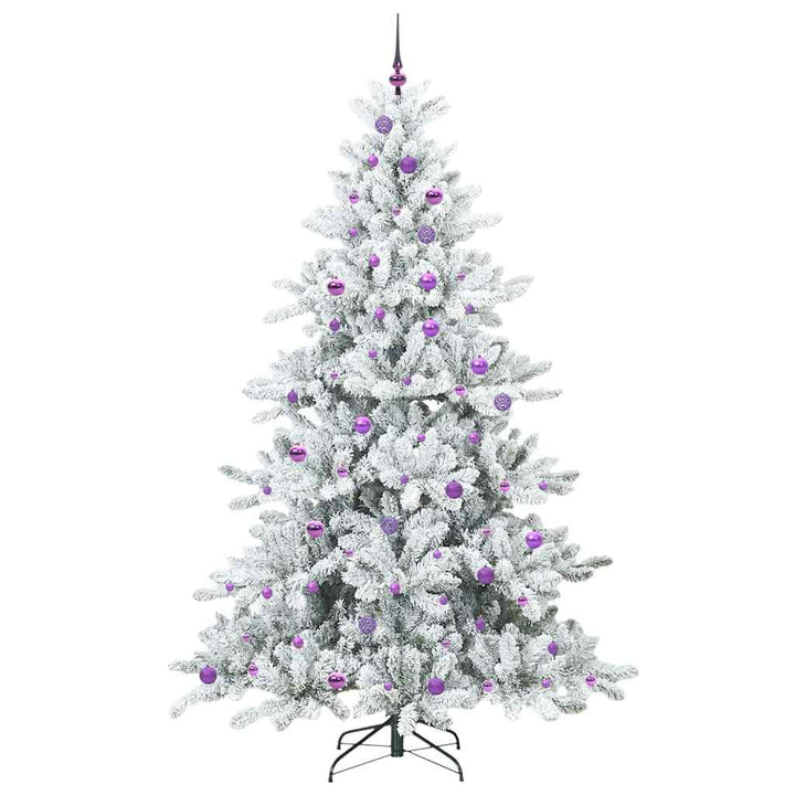 Kunstigt Hinged Juletræ med 300 LED'er med stativ 240 cm PVC