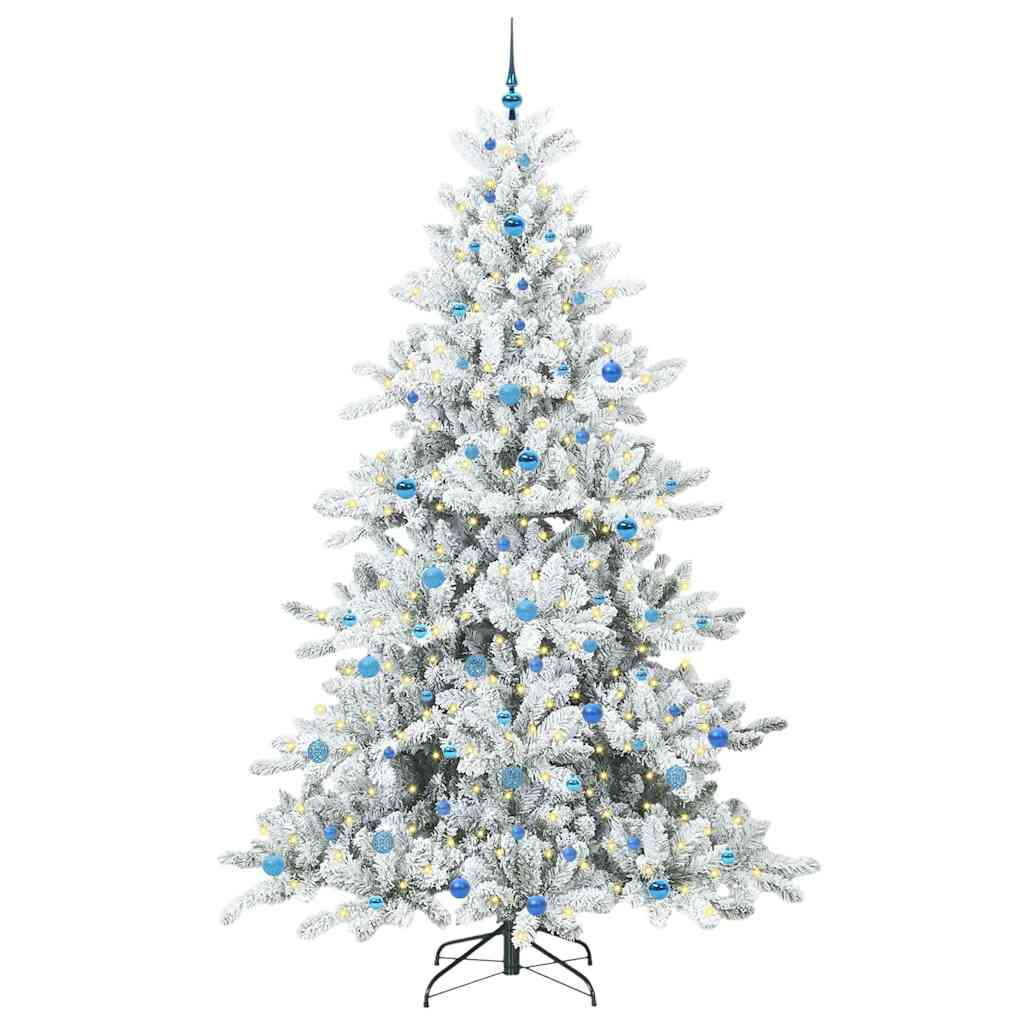 Kunstigt Hinged Juletræ med 300 LED'er med stativ 240 cm PVC