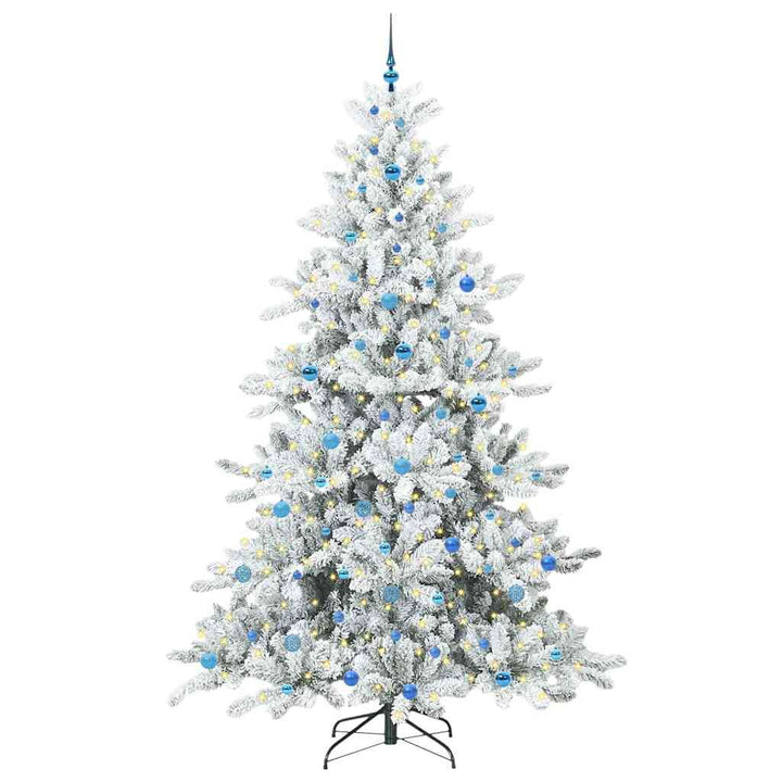 Kunstigt Hinged Juletræ med 300 LED'er med stativ 240 cm PVC