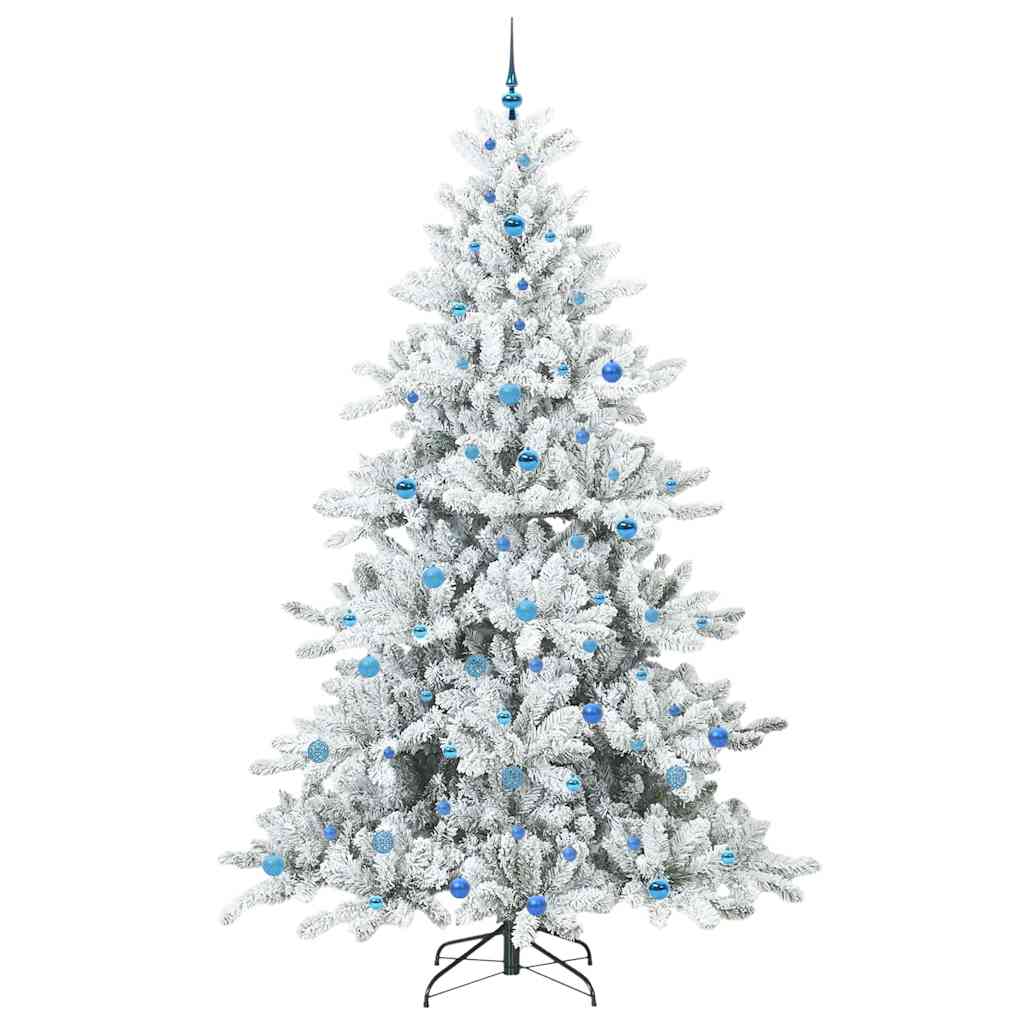 Kunstigt Hinged Juletræ med 300 LED'er med stativ 240 cm PVC