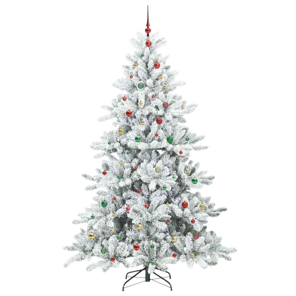 Kunstigt Hinged Juletræ med 300 LED'er med stativ 240 cm PVC