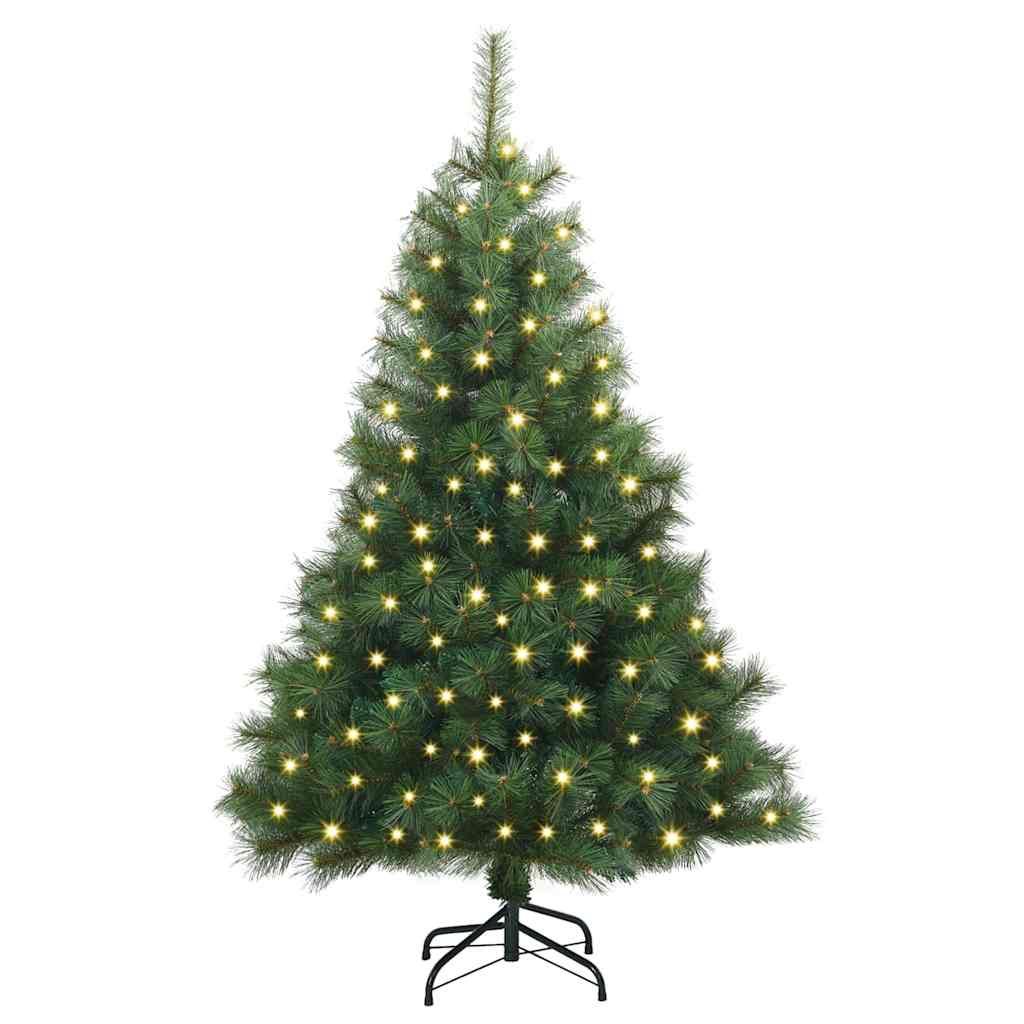 Kunstigt juletræ med 150 LED'er Grøn 150 cm PE og PVC