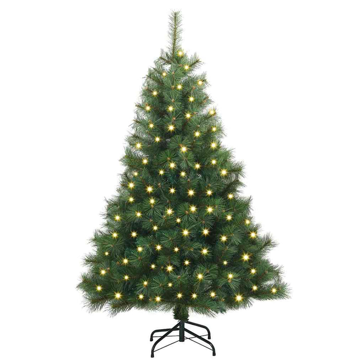 Kunstigt juletræ med 150 LED'er Grøn 150 cm PE og PVC