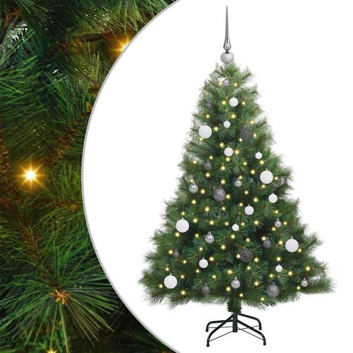 Kunstigt juletræ med 150 LED'er Grøn 150 cm PE og PVC