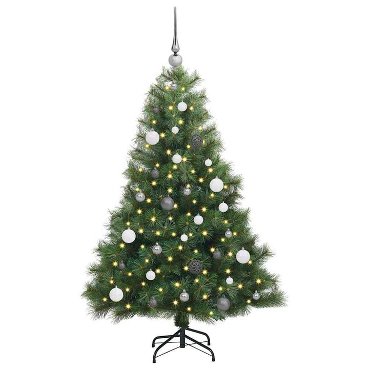 Kunstigt juletræ med 150 LED'er Grøn 150 cm PE og PVC