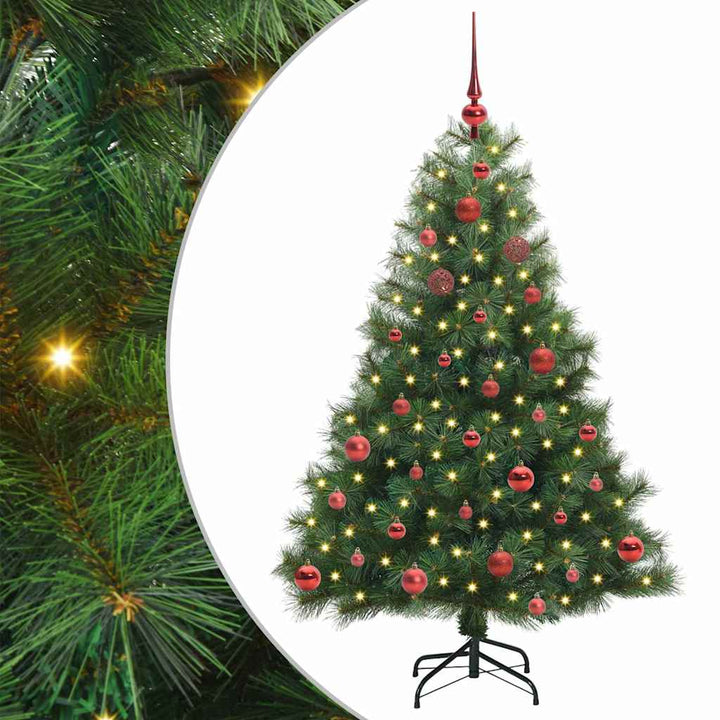 Kunstigt juletræ med 150 LED'er Grøn 150 cm PE og PVC