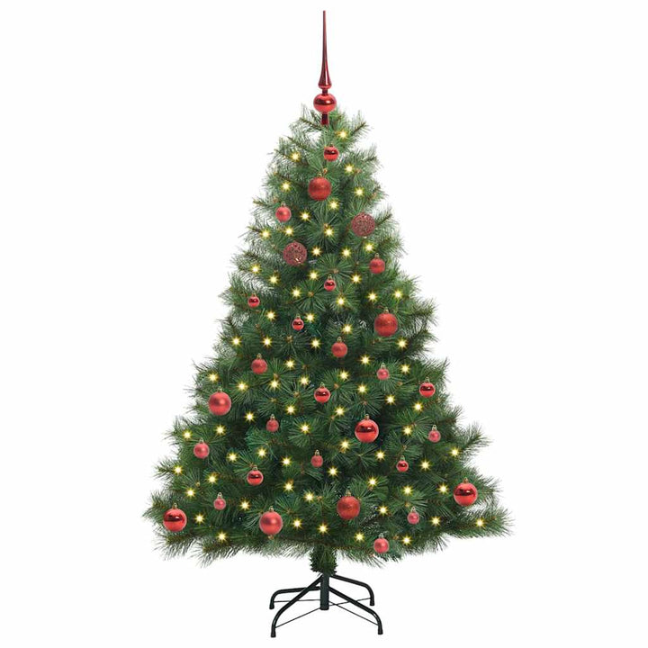 Kunstigt juletræ med 150 LED'er Grøn 150 cm PE og PVC