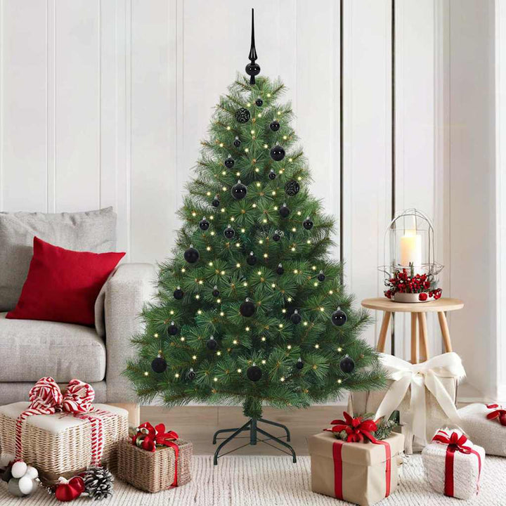 Kunstigt juletræ med 150 LED'er Grøn 150 cm PE og PVC