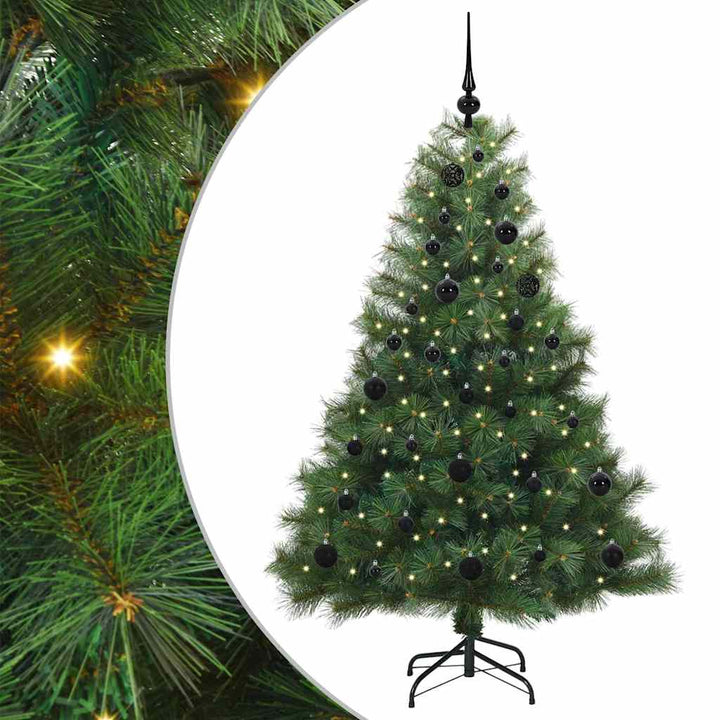 Kunstigt juletræ med 150 LED'er Grøn 150 cm PE og PVC