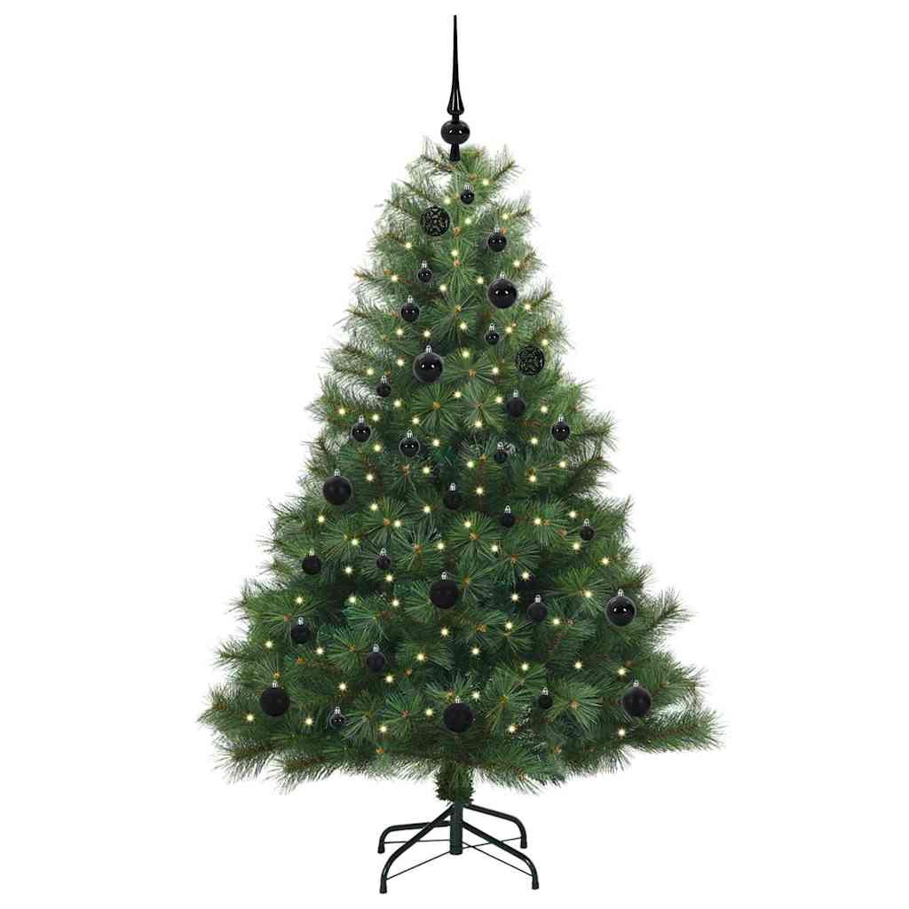 Kunstigt juletræ med 150 LED'er Grøn 150 cm PE og PVC