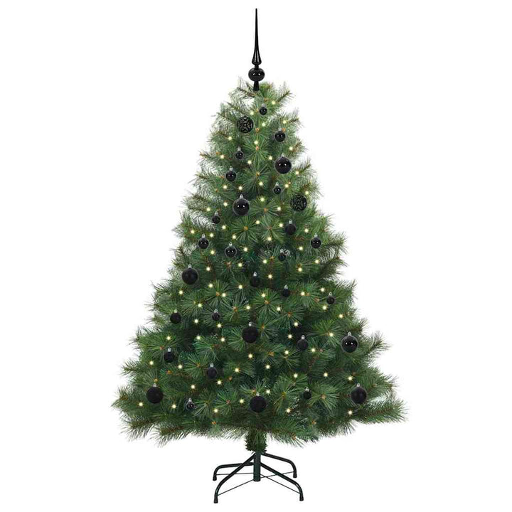 Kunstigt juletræ med 150 LED'er Grøn 150 cm PE og PVC