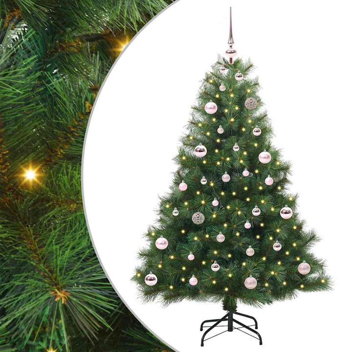 Kunstigt juletræ med 150 LED'er Grøn 150 cm PE og PVC