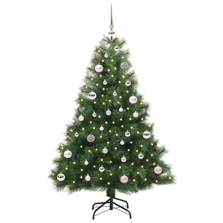 Kunstigt juletræ med 150 LED'er Grøn 150 cm PE og PVC