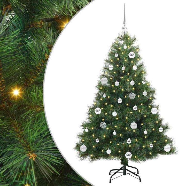 Kunstigt juletræ med 150 LED'er Grøn 150 cm PE og PVC