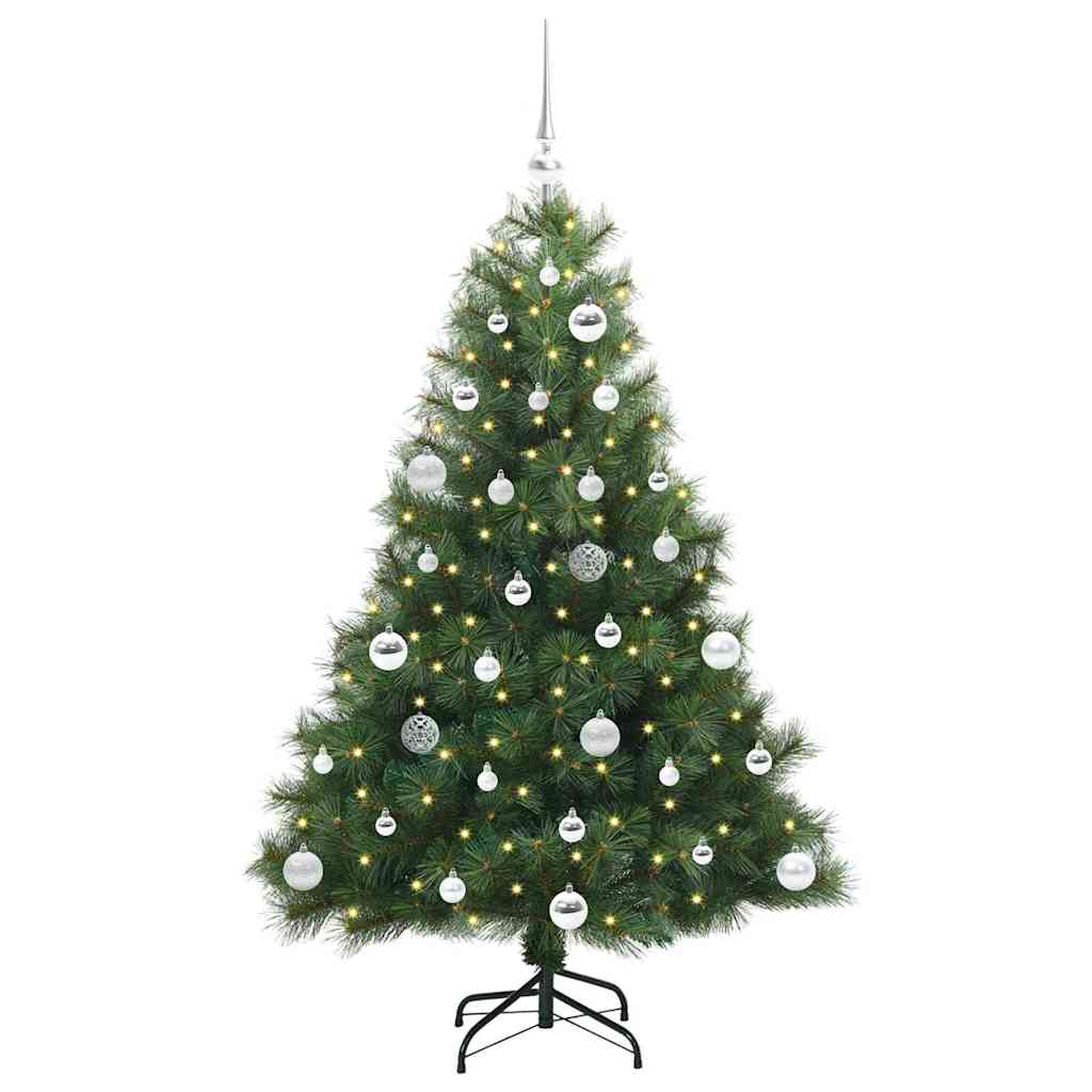 Kunstigt juletræ med 150 LED'er Grøn 150 cm PE og PVC