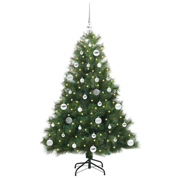 Kunstigt juletræ med 150 LED'er Grøn 150 cm PE og PVC